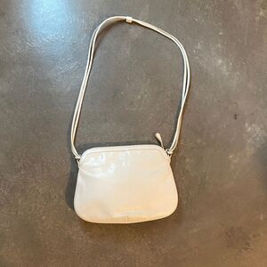 Vintage white leather Crouch and Fitzgerald shoulder strap purse made in NY.